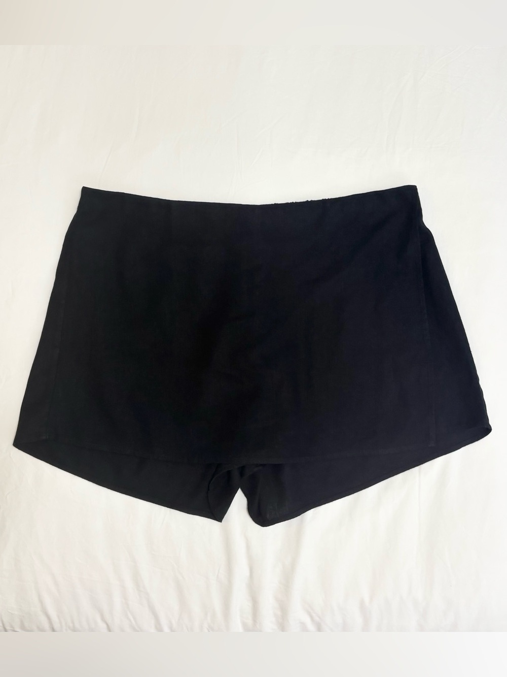 NWT Old Navy Women High Waisted Linen-Blend Faux-Wrap Front Mini Skort,XXL,Black